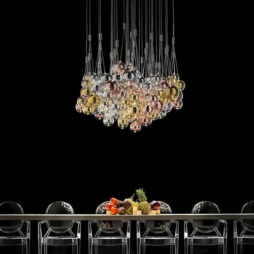 lustre nordique en verre avec suspension led pour décoration intérieure - vue 3 sur 12