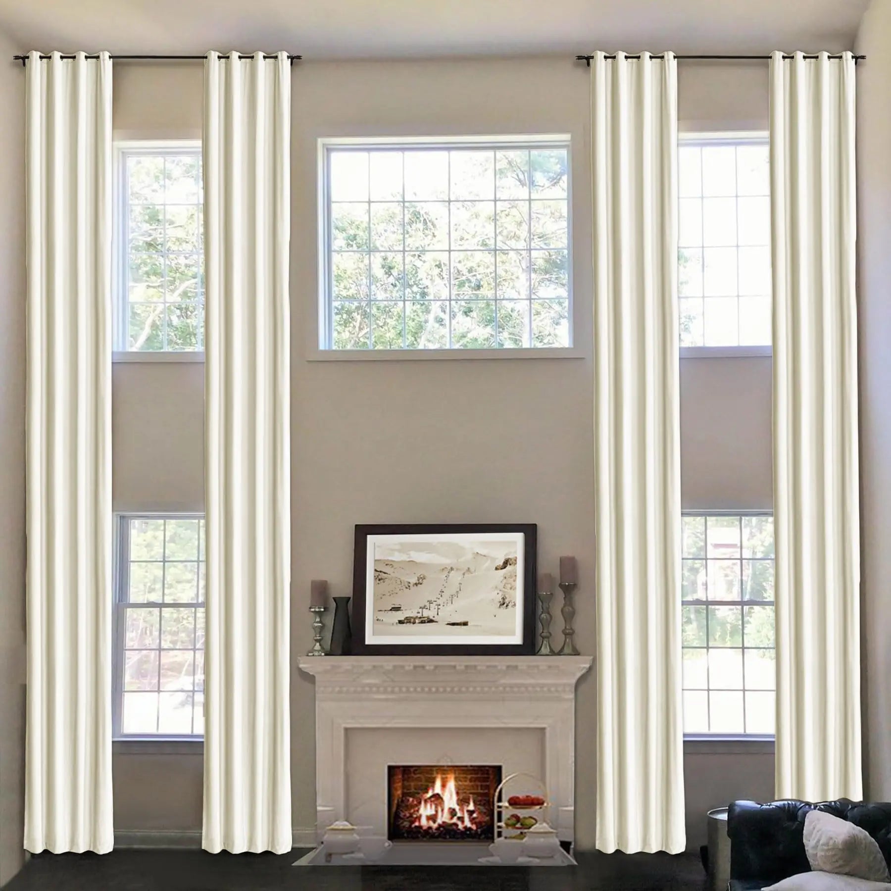 Rideau velours occultant grande hauteur style moderne - vue 2 sur 8