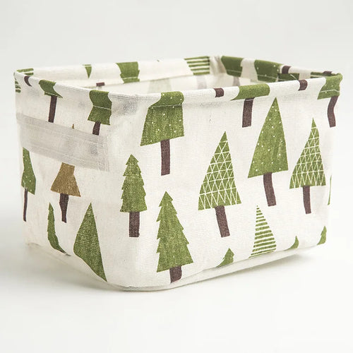 panier de rangement pliable en toile avec poignée coton et lin - vue 19 sur 22