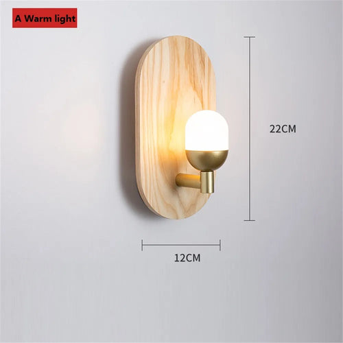 applique murale moderne nordique en bois avec led décorative - vue 11 sur 10