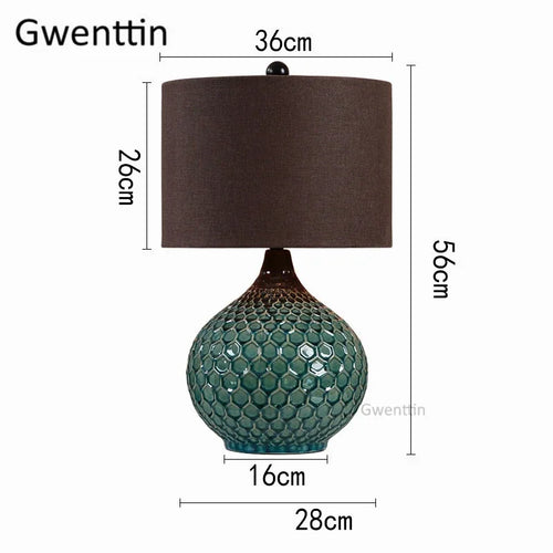 lampes de table en céramique vintage avec éclairage led moderne - vue 12 sur 12