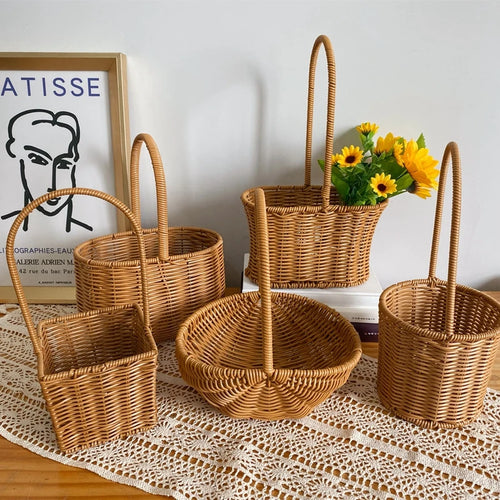 panier de rangement tissé à la main pour jardin et pique-nique - vue 2 sur 27