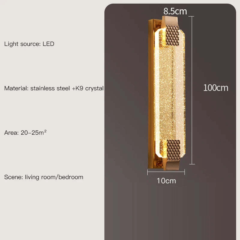 applique murale luxe nordique en cristal moderne éclairage décoratif - vue 13 sur 15