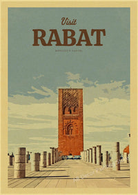 affiche rétro des destinations touristiques du monde entier