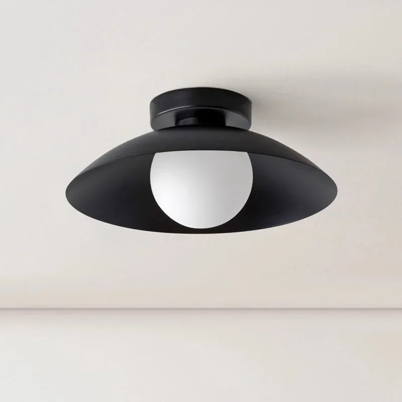 Plafonniers LED nordiques lampes d'abat-jour en métal coloré pour chambre salon vestiaire couloir allée entrée balcon lumière - vue 4 sur 10
