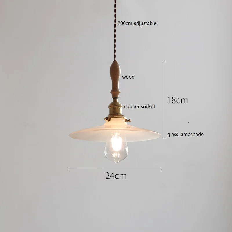 Suspension style japonais en céramique et bois de frêne vintage - vue 17 sur 29