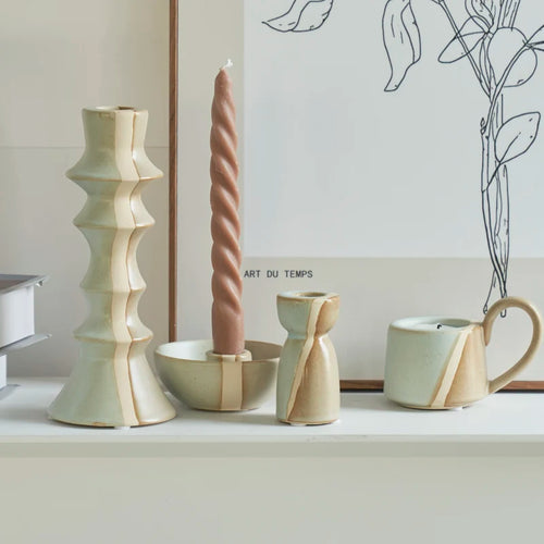 bougeoir en céramique nordique pour décoration et mariage - vue 4 sur 15