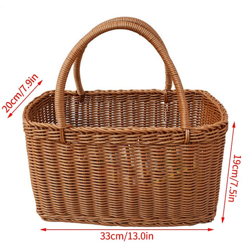 panier de rangement tissé à la main pour jardin et pique-nique - vue 21 sur 27