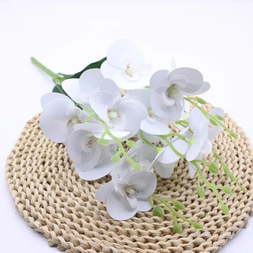 fleurs artificielles 3d décoration orchidée papillon phalaenopsis faux fleurs - vue 13 sur 17