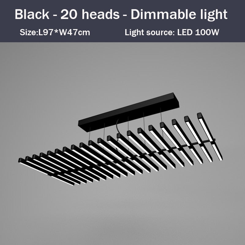 Lustre design LED en baguette lumineuse Bilbao - vue 8 sur 15