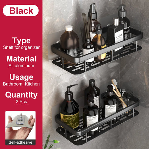 etagère murale sans perçage pour rangement de salle de bain et cuisine - vue 25 sur 30