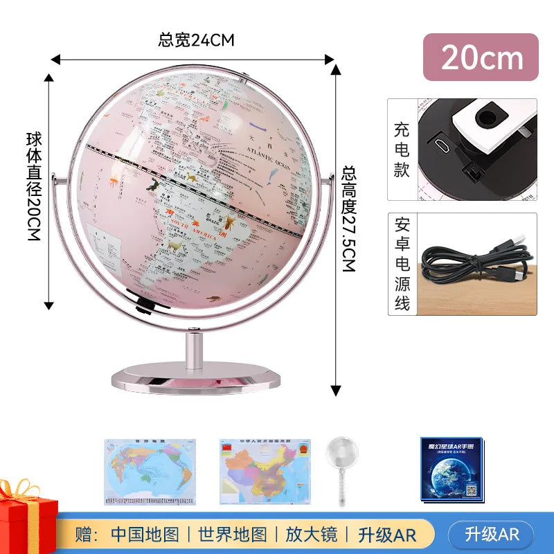globe terrestre intelligent rotatif avec carte géographique décoratif éducatif - vue 14 sur 18
