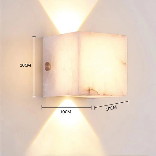 applique murale led moderne en marbre naturel et cuivre - vue 6 sur 7