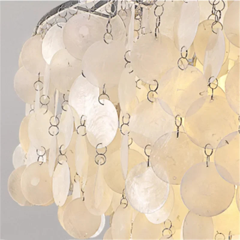 Éclairage de lustre de coquille de luxe moderne pour les luminaires suspendus de salon de Restaurant or/Chrome éclairage à la maison romantique - vue 6 sur 16