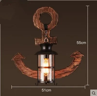 Applique murale LED industrielle rétro en bois - vue 14 sur 21