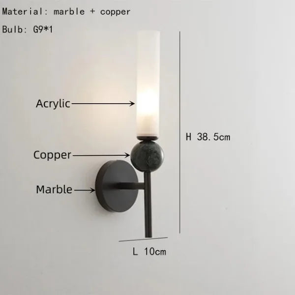 suspension en marbre et cuivre pour éclairage intérieur moderne - vue 10 sur 16