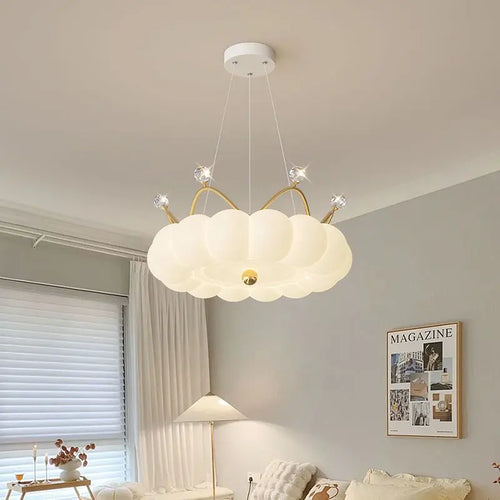 lustre moderne led avec suspension couronne option télécommande - vue 3 sur 12