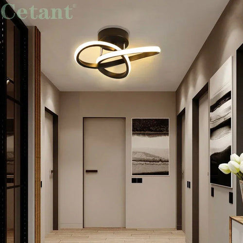 Plafonnier LED moderne ligne lampes allée escalier couloir balcon vestiaire entrée hôtel couloir décor à la maison LED éclairage Lustre - vue 3 sur 10