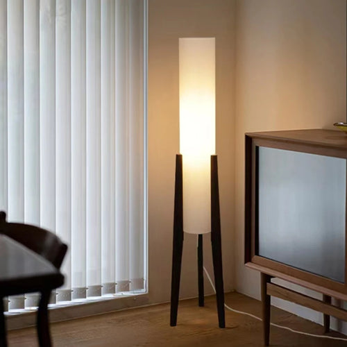 Lampadaire LED en bois style coréen - vue 3 sur 8