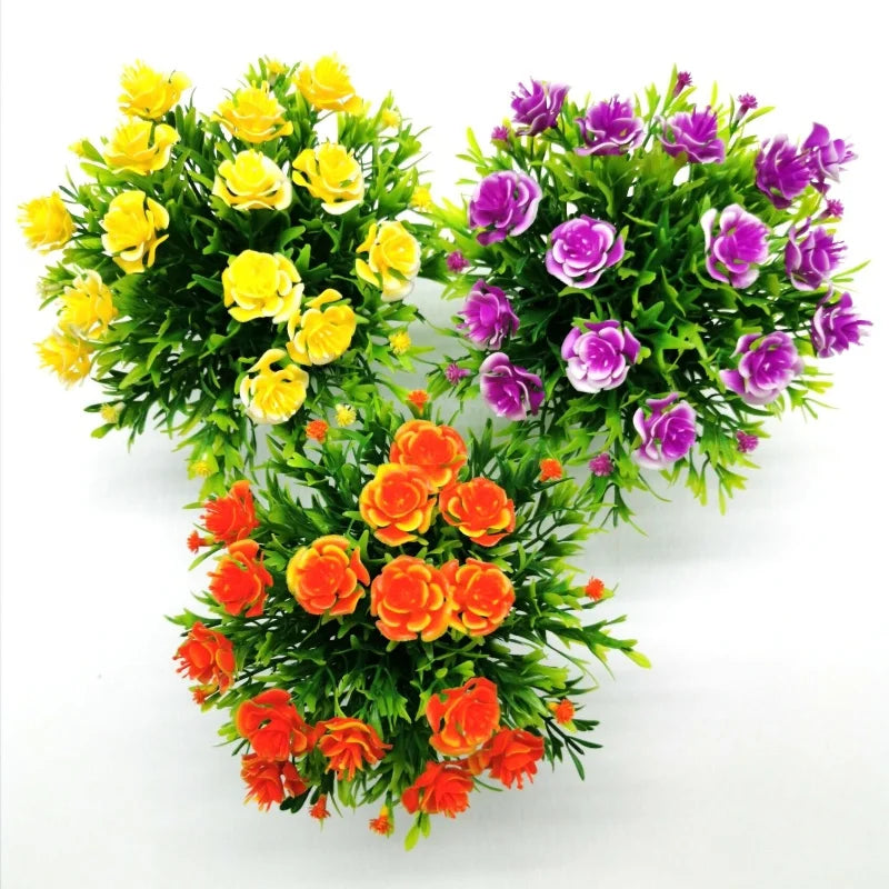 fleur de rose artificielle en pot pour décoration intérieure et extérieure - vue 3 sur 9