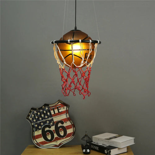 suspension modernes en forme de basket-ball led - vue 2 sur 8