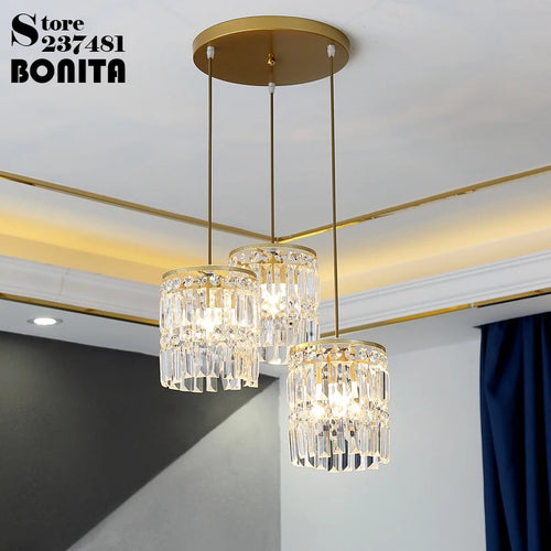 lustre en cristal moderne suspension décorative et brillante - vue 3 sur 14