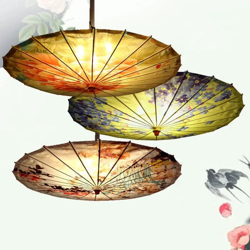 Lampe suspension parapluie coloré 80cm - vue 2 sur 16