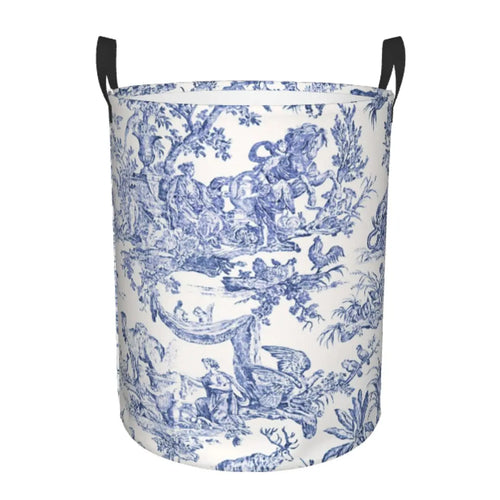panier à linge pliable personnalisé classique en toile de jouy pour jouets - vue 16 sur 29