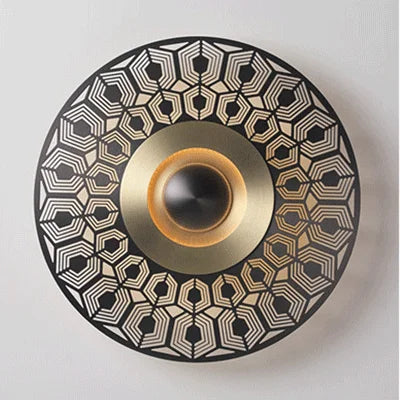 applique murale en cuivre sculpté avec lumières led décoratives - vue 9 sur 12