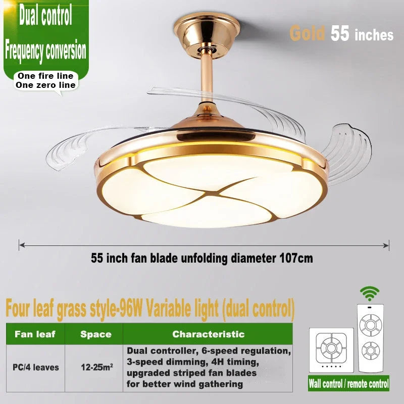 plafonnier moderne silencieux avec lumière et ventilateur intégré - vue 9 sur 12