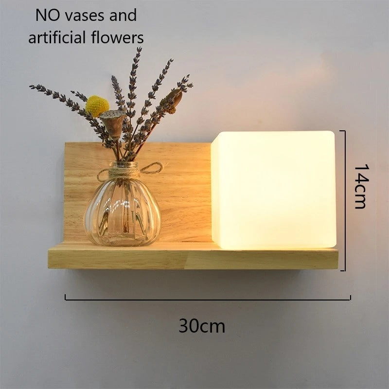 applique murale led en bois avec pot de plante nordique - vue 12 sur 23