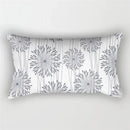 housse de coussin rectangulaire géométrique gris patchwork décoratif