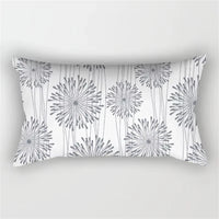 housse de coussin rectangulaire géométrique gris patchwork décoratif