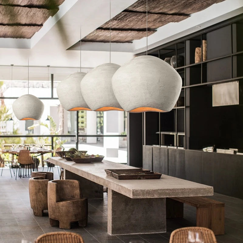 lustre led style nordique wabi sabi pour restaurant et bar - vue 4 sur 9