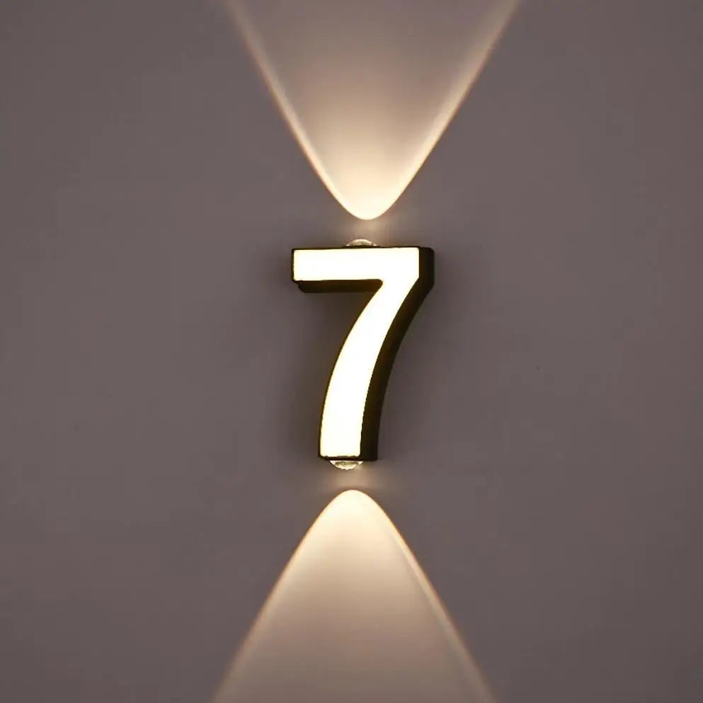 applique murale LED numéro de chiffre intérieur et extérieur IP65 étanche moderne minimalisme Style aluminium porche lumières de jardin - vue 3 sur 15