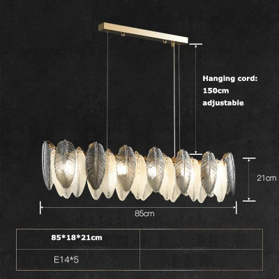 lustre suspendu led art déco avec plumes blanches et grises - vue 16 sur 17