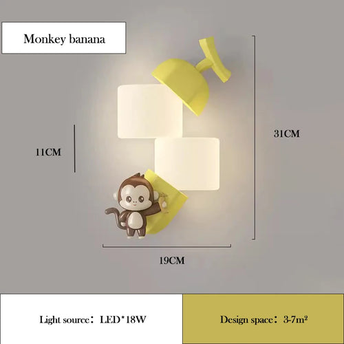 applique murale led en forme de lapin panda pour enfant - vue 8 sur 7