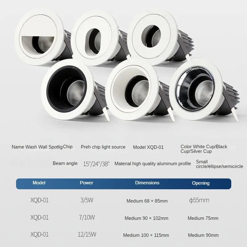 plafonnier led angle réglable spot encastré design moderne - vue 10 sur 11