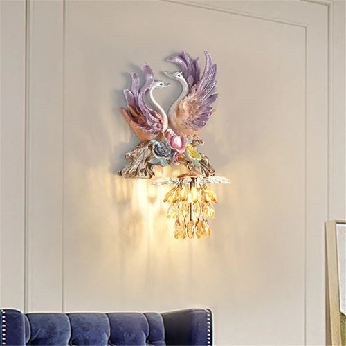applique murale led en résine cygne décoration créative et moderne - vue 2 sur 10