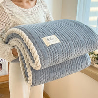 Plaid doux polaire uni pour canapé et lit