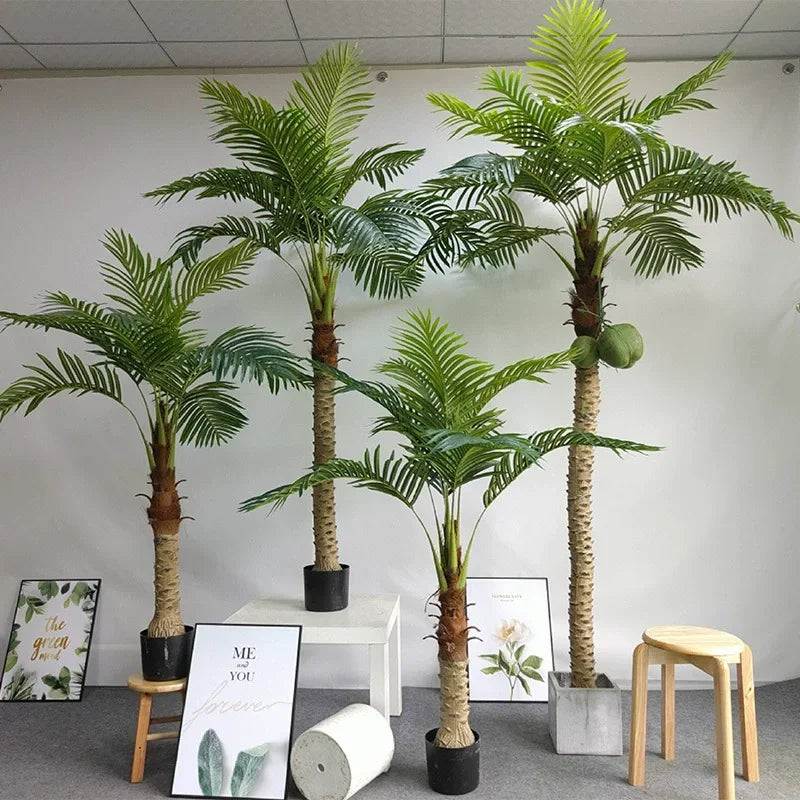 cocotier artificiel grande plante verte pour décoration intérieure - vue 1 sur 10