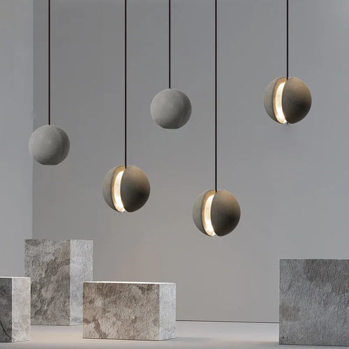 Wabi Sabi – lampe suspendue au Design nordique lune/planète - vue 3 sur 14