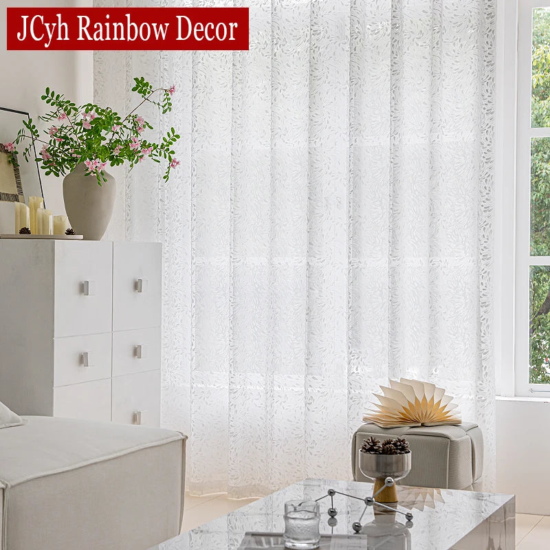 Voilage tulle à motifs décoratifs pour salon chambre - vue 3 sur 7