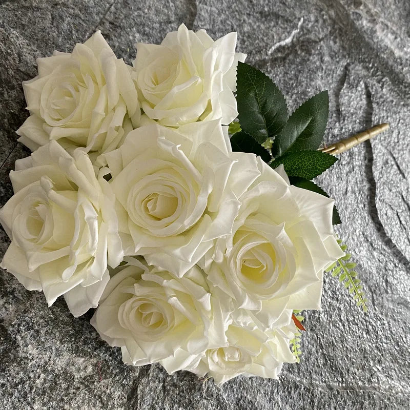 rose artificielle en soie pour décoration et photographie de mariage - vue 11 sur 22
