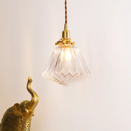 suspension en verre diamant led nordique moderne - vue 4 sur 30