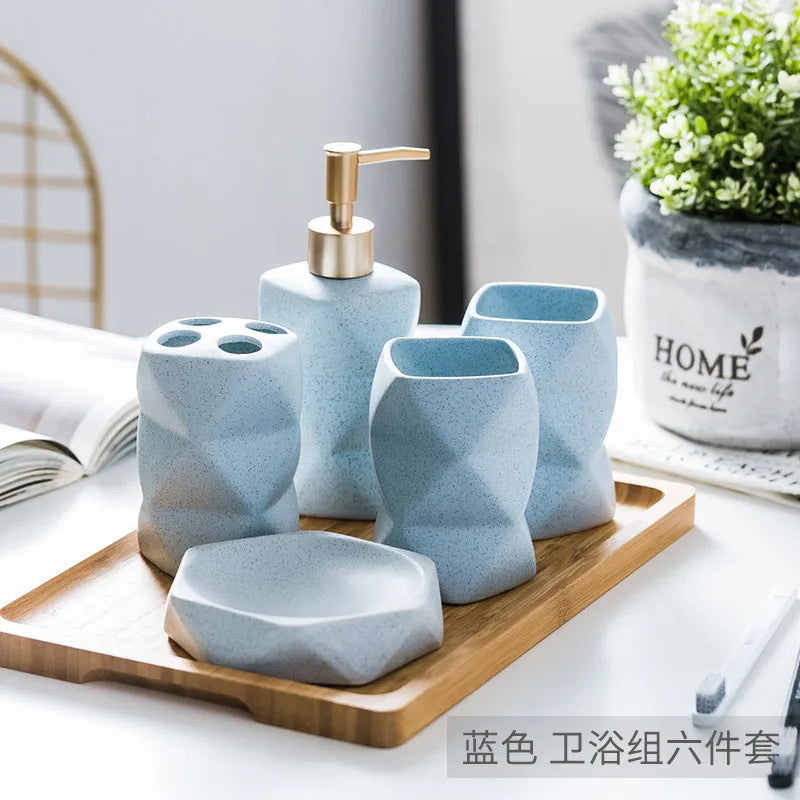 ensemble de céramique nordique pour salle de bain cadeau décoratif - vue 9 sur 15