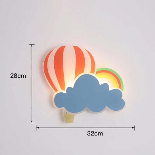 applique murale led nuage montgolfière dessin animé pour enfant - vue 7 sur 7