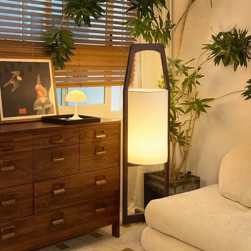 lampadaire japonais rétro en bois massif design créatif et simple - vue 3 sur 6