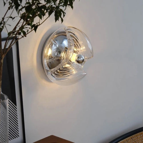 plafonnier bauhaus en verre avec ondulation led moderne - vue 7 sur 12