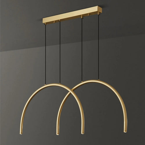 suspension modernes en laiton doré 2/4/6 led hauteur réglable - vue 3 sur 7